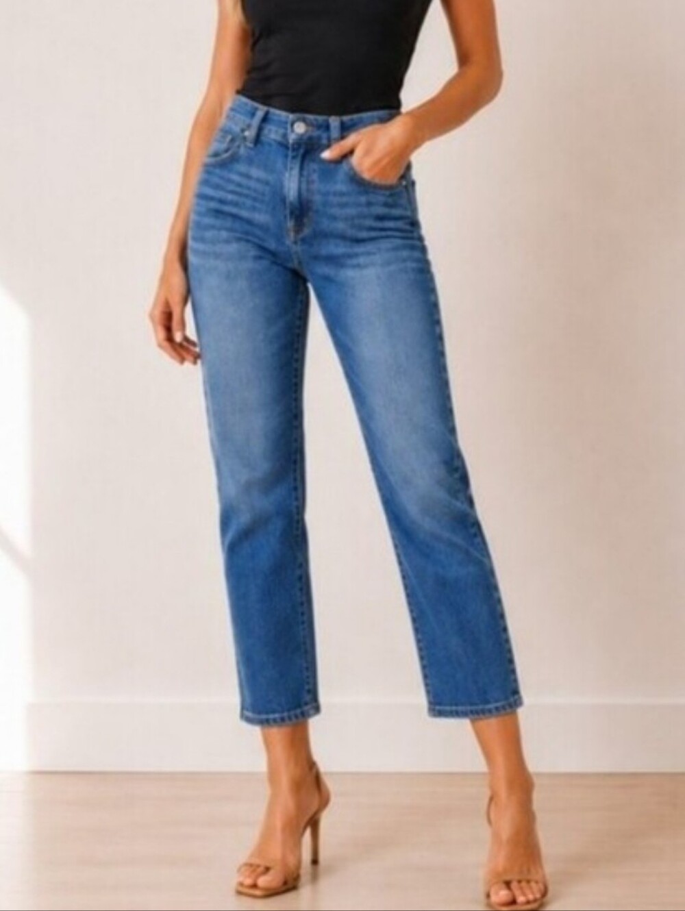 Kut from the Kloth High-Rise Denim Straight Leg Ankle Jeans  (Size: 12)